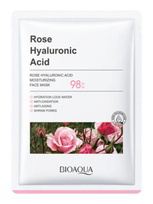 MASCARILLA FACIAL DE ÁCIDO HIALURÓNICO Y ROSA BIOAQUA