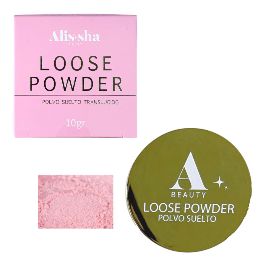POLVO SUELTO TRANSLÚCIDO ALISSHA BEAUTY – TONO ROSADO
