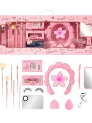 KIT DE MAQUILLAJE GIRLY ROSA – SET COMPLETO