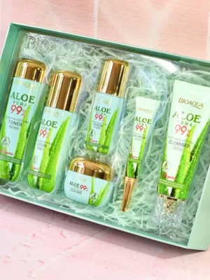 KIT FACIAL ALOE VERA 99% BIOAQUA 6 PIEZAS