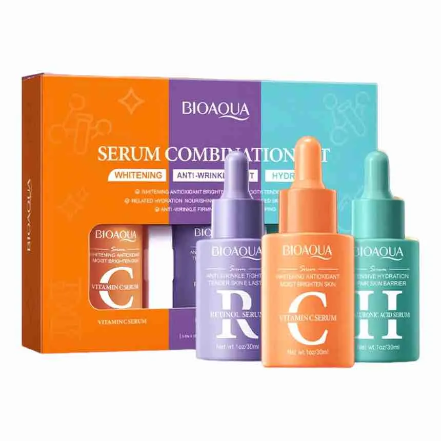 KIT SERUM COMBINATION BIOAQUA (VITAMINA C + RETINOL + ÁCIDO HIALURÓNICO)