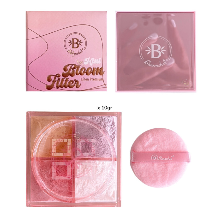 POLVO SUELTO TRANSLÚCIDO 4 TONOS BLOOMSHELL X 10GR