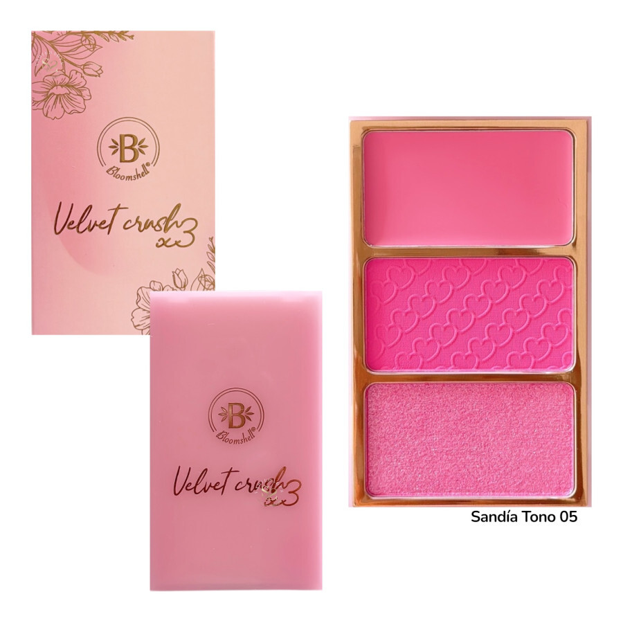 PALETA DE RUBORES BLOOMSHELL VELVET CRUSH 3X3 – SANDÍA TONO 05