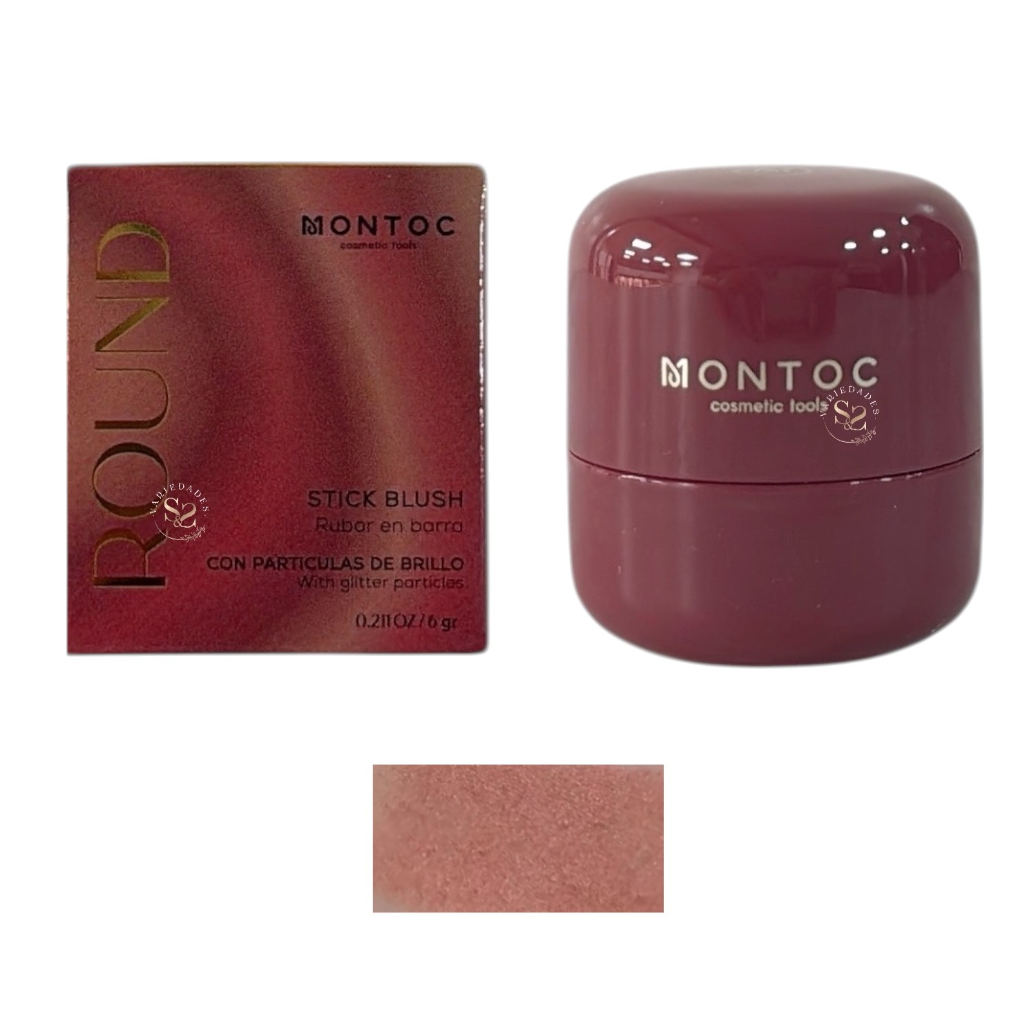 STICK BLUSH RUBOR EN BARRA CON PARTÍCULAS DE BRILLO MONTOC