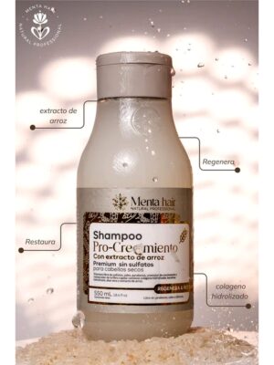 SHAMPOO PRO-CRECIMIENTO CON EXTRACTO DE ARROZ X 550ML