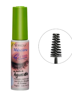 MÁSCARA 4 EN 1 CON ACEITE DE AGUACATE PROSA 14 G – VOLUMEN, ALARGAMIENTO Y CUIDADO