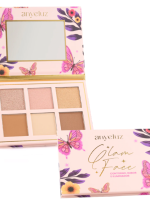 PALETA DE ILUMINADORES, CONTORNOS Y RUBORES GLAM FACE ANYELUZ