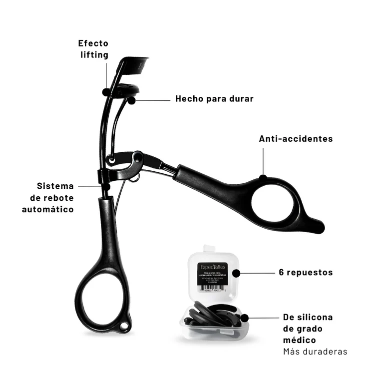 ENCRESPADOR PROFESIONAL DE PESTAÑAS CURVATURA PERFECTA Y DEFINICIÓN ESPECTAÑASS