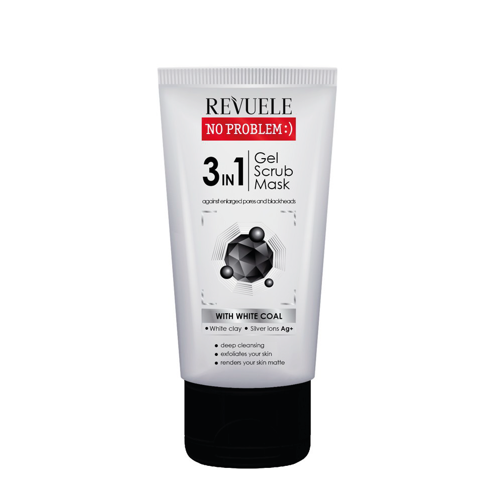 MASCARILLA EXFOLIANTE REVUELE CHARCOAL 3 EN 1 150ML LIMPIEZA PROFUNDA Y DETOX