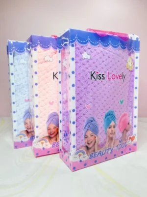 TOALLA DE MICROFIBRAS PARA EL CABELLO KISS LOVELY SECADO RÁPIDO Y CUIDADO CAPILAR