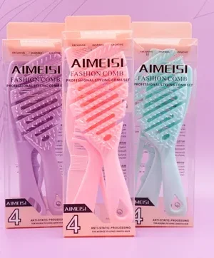 SET CAPILAR CEPILLOS COMBO X4 AIMEISI CUIDADO Y ESTILO COMPLETO