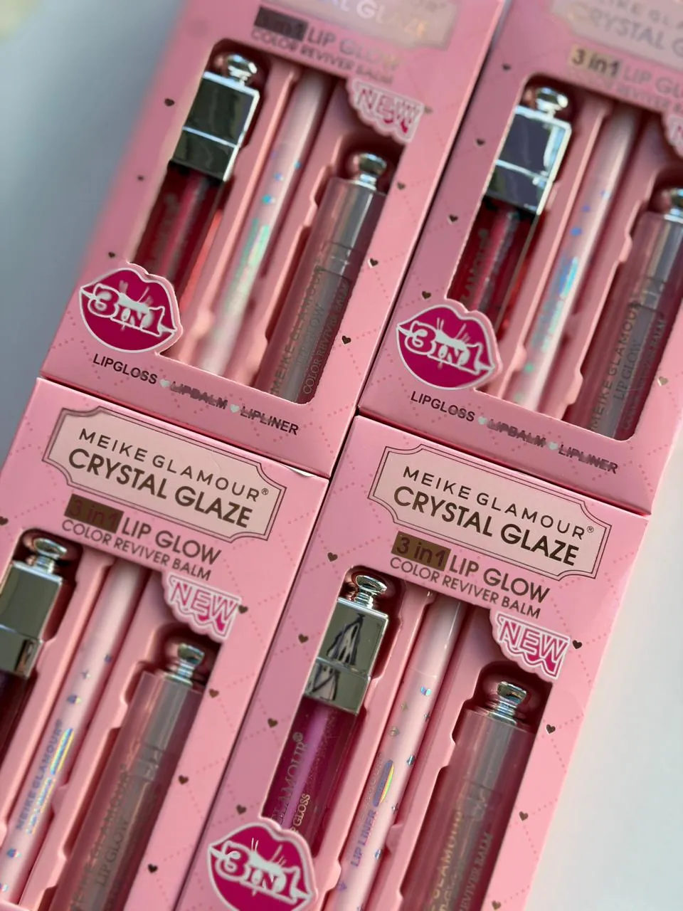 SET LIP COMBO (LAPIZ, GLOSS, HIDRATANTE) CRYSTAL MEIKE MK378 - Image 2