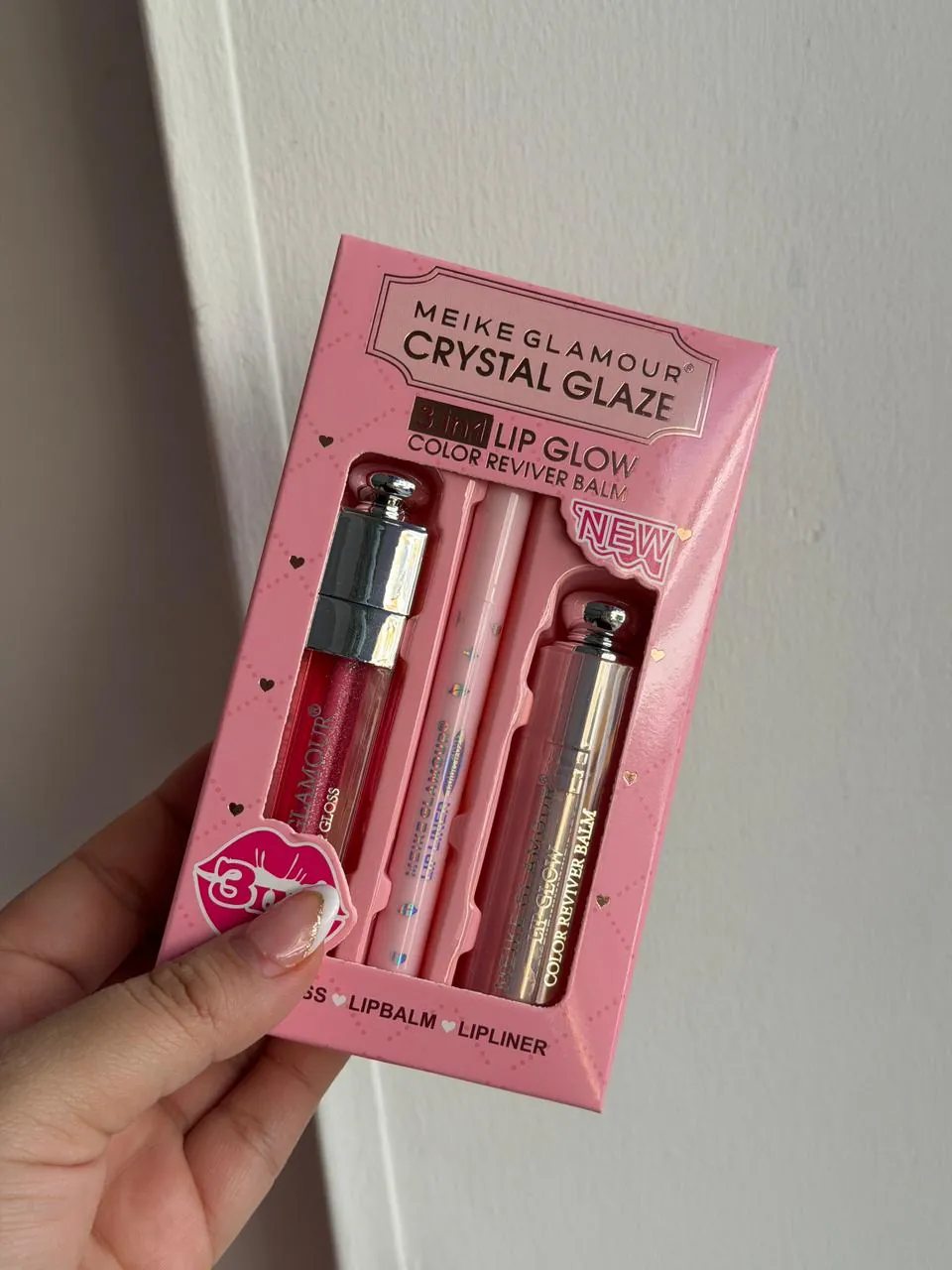 SET LIP COMBO (LAPIZ, GLOSS, HIDRATANTE) CRYSTAL MEIKE MK378 - Image 3