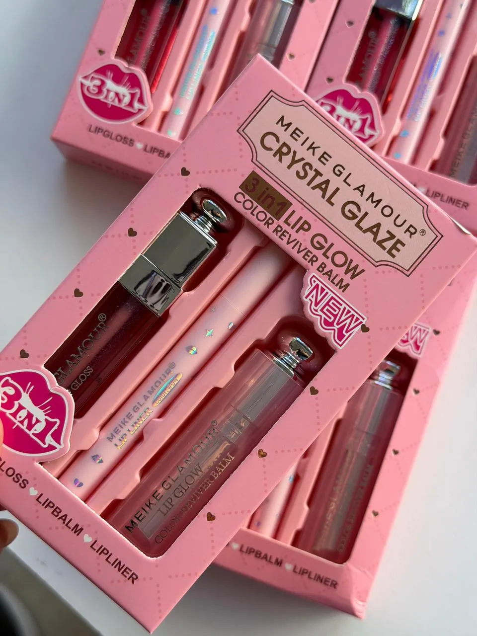SET LIP COMBO (LAPIZ, GLOSS, HIDRATANTE) CRYSTAL MEIKE MK378